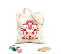 AILOONG Borsa tote con tracolla in fettuccia culturista che indossa un casco da centurione e mostra il suo corpo scolpito Tessuto spesso 340g/m² Borsa da disegno