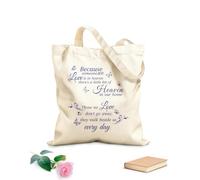 AILOONG Borsa tote con tracolla in fettuccia Poiché una persona cara è in cielo, c'è un pezzetto di paradiso nella nostra casa. Tessuto spesso 340g/m² Borsa da disegno