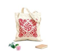 AILOONG Borsa tote con tracolla in fettuccia quadrato con decorazioni floreali a forma di lecca-lecca a spirale e motivi a pois su Tessuto spesso 340g/m² Borsa da disegno