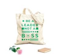 AILOONG Borsa tote con tracolla in fettuccia sii un leader, non un capo, citazione della tipografia moderna Tessuto spesso 340g/m² Borsa da disegno