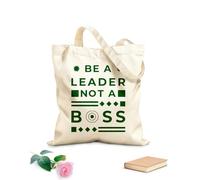 AILOONG Borsa tote con tracolla in fettuccia sii un leader, non un capo, citazione della tipografia moderna Tessuto spesso 340g/m² Borsa da disegno