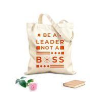 AILOONG Borsa tote con tracolla in fettuccia sii un leader, non un capo, citazione della tipografia moderna Tessuto spesso 340g/m² Borsa da disegno