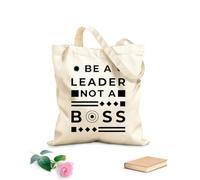 AILOONG Borsa tote con tracolla in fettuccia sii un leader, non un capo, citazione della tipografia moderna Tessuto spesso 12 once Borsa da disegno 31x36cm Media