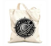 AILOONG Borsa tote con tracolla in fettuccia Tessuto spesso 12 once mandala celeste con pianeti, stelle e un disegno geometrico artistico e astrologico Borsa da disegno 35x40cm Grande