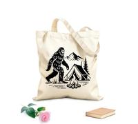 AILOONG Borsa tote con tracolla in fettuccia Tessuto spesso 12 once scena dell'incontro con il bigfoot nel campeggio selvaggio Borsa da disegno 35x40cm Grande