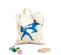 AILOONG Borsa tote con tracolla in fettuccia Tessuto spesso 340g/m² un lottatore che prende a calci il petto dell'avversario Borsa da disegno