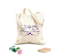 AILOONG Borsa tote con tracolla in fettuccia Ti amerò per sempre Tessuto spesso 340g/m² Borsa da disegno