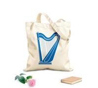 AILOONG Borsa tote con tracolla in fettuccia una semplice ed elegante sagoma di un'arpa perfetta Tessuto spesso 340g/m² Borsa da disegno