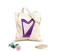 AILOONG Borsa tote con tracolla in fettuccia una semplice ed elegante sagoma di un'arpa perfetta Tessuto spesso 340g/m² Borsa da disegno