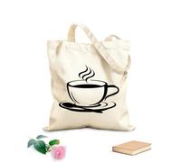 AILOONG Borsa tote in tela Cup Coffee House Original Taste Cafe Kitchen Tessuto spesso 12 once Sostituisce lo zaino scolastico 31x36cm Media