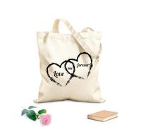 AILOONG Borsa tote in tela grezza Amore Coppia Cuore Romantico Tessuto spesso 12 once Utilizzabile come borsa porta attrezzi 25x30cm Piccola