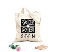 AILOONG Borsa tote in tela grezza Aula di scienze per l'istruzione scolastica STEM Tessuto spesso 12 once Utilizzabile come borsa porta attrezzi 31x36cm Media