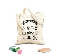 AILOONG Borsa tote in tela grezza Benvenuti alla scuola, laboratorio di scienze Tessuto spesso 12 once Utilizzabile come borsa porta attrezzi 31x36cm Media