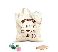 AILOONG Borsa tote in tela grezza Benvenuti alla scuola, laboratorio di scienze Tessuto spesso 340g/m² Utilizzabile come borsa porta attrezzi