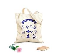 AILOONG Borsa tote in tela grezza Benvenuti alla scuola, laboratorio di scienze Tessuto spesso 340g/m² Utilizzabile come borsa porta attrezzi