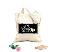 AILOONG Borsa tote in tela grezza Casa è dove l'amore è una citazione Tessuto spesso 12 once Utilizzabile come borsa porta attrezzi 31x36cm Media