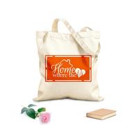 AILOONG Borsa tote in tela grezza Casa è dove l'amore è una citazione Tessuto spesso 340g/m² Utilizzabile come borsa porta attrezzi