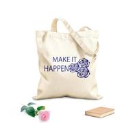 AILOONG Borsa tote in tela grezza Citazioni motivazionali, parole che rendono le cose possibili, lettere ispiratrici Tessuto spesso 340g/m² Utilizzabile come borsa porta attrezzi