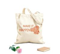 AILOONG Borsa tote in tela grezza Citazioni motivazionali, parole che rendono le cose possibili, lettere ispiratrici Tessuto spesso 340g/m² Utilizzabile come borsa porta attrezzi