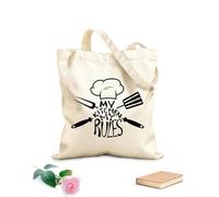 AILOONG Borsa tote in tela grezza Cucina Citazione Chef Ristorante Tessuto spesso 12 once Utilizzabile come borsa porta attrezzi 35x40cm Grande