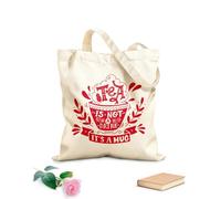AILOONG Borsa tote in tela grezza Frase Parole Tè È Abbraccio Tazza Caffè Tessuto spesso 340g/m² Utilizzabile come borsa porta attrezzi