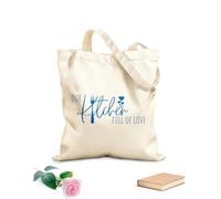 AILOONG Borsa tote in tela grezza Frase romantica La nostra cucina è piena di parole d'amore Tessuto spesso 340g/m² Utilizzabile come borsa porta attrezzi