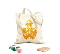 AILOONG Borsa tote in tela grezza Gangster con sigaro, teschio morto, mafia Tessuto spesso 340g/m² Utilizzabile come borsa porta attrezzi
