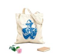 AILOONG Borsa tote in tela grezza Gangster con sigaro, teschio morto, mafia Tessuto spesso 340g/m² Utilizzabile come borsa porta attrezzi