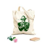 AILOONG Borsa tote in tela grezza Gangster con sigaro, teschio morto, mafia Tessuto spesso 340g/m² Utilizzabile come borsa porta attrezzi