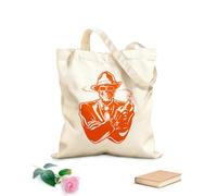 AILOONG Borsa tote in tela grezza Gangster con sigaro, teschio morto, mafia Tessuto spesso 340g/m² Utilizzabile come borsa porta attrezzi