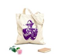 AILOONG Borsa tote in tela grezza Gangster con sigaro, teschio morto, mafia Tessuto spesso 340g/m² Utilizzabile come borsa porta attrezzi