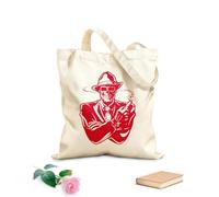 AILOONG Borsa tote in tela grezza Gangster con sigaro, teschio morto, mafia Tessuto spesso 340g/m² Utilizzabile come borsa porta attrezzi