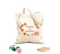 AILOONG Borsa tote in tela grezza Il lavoro di squadra rende possibile il lavoro dei sogni, citazione dell'ufficio, parole che dicono affari Tessuto spesso 340g/m²