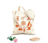 AILOONG Borsa tote in tela grezza Laboratorio Microscopio Atomico Scuola di Scienze Aula Studio Tessuto spesso 340g/m² Utilizzabile come borsa porta attrezzi