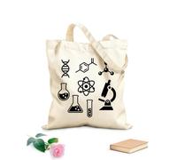AILOONG Borsa tote in tela grezza Laboratorio Microscopio Atomico Scuola di Scienze Aula Studio Tessuto spesso 12 once Utilizzabile come borsa porta attrezzi 35x40cm Grande