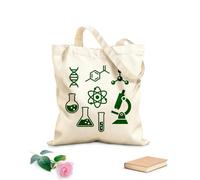 AILOONG Borsa tote in tela grezza Laboratorio Microscopio Atomico Scuola di Scienze Aula Studio Tessuto spesso 340g/m² Utilizzabile come borsa porta attrezzi