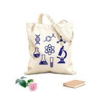 AILOONG Borsa tote in tela grezza Laboratorio Microscopio Atomico Scuola di Scienze Aula Studio Tessuto spesso 340g/m² Utilizzabile come borsa porta attrezzi