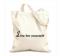 AILOONG Borsa tote in tela grezza Lettering su specchio con parole di saggezza ispiratrici per ufficio Tessuto spesso 12 once Utilizzabile come borsa porta attrezzi 31x36cm Media