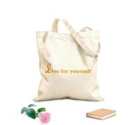 AILOONG Borsa tote in tela grezza Lettering su specchio con parole di saggezza ispiratrici per ufficio Tessuto spesso 340g/m² Utilizzabile come borsa porta attrezzi