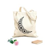 AILOONG Borsa tote in tela grezza Ornamento a forma di mezzaluna per la casa romantica Tessuto spesso 12 once Utilizzabile come borsa porta attrezzi 31x36cm Media