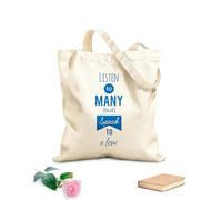 AILOONG Borsa tote in tela grezza Parole Ascolta Molti Parla A Pochi Frase Tessuto spesso 340g/m² Utilizzabile come borsa porta attrezzi