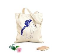 AILOONG Borsa tote in tela grezza Ragazza truccatrice per salone di bellezza Tessuto spesso 340g/m² Utilizzabile come borsa porta attrezzi