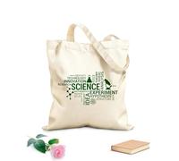 AILOONG Borsa tote in tela grezza Scienza Scuola Aula Laboratorio Educativo Scienziato Parole Tessuto spesso 340g/m² Utilizzabile come borsa porta attrezzi