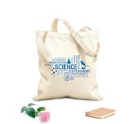 AILOONG Borsa tote in tela grezza Scienza Scuola Aula Laboratorio Educativo Scienziato Parole Tessuto spesso 340g/m² Utilizzabile come borsa porta attrezzi