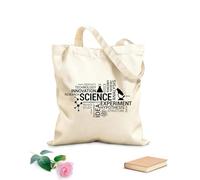 AILOONG Borsa tote in tela grezza Scienza Scuola Aula Laboratorio Educativo Scienziato Parole Tessuto spesso 12 once Utilizzabile come borsa porta attrezzi 31x36cm Media