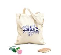AILOONG Borsa tote in tela grezza Scienza Scuola Aula Laboratorio Educativo Scienziato Parole Tessuto spesso 340g/m² Utilizzabile come borsa porta attrezzi