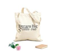 AILOONG Borsa tote in tela grezza Sogna in grande, piccolo, citazione, tesoro Tessuto spesso 12 once Utilizzabile come borsa porta attrezzi 31x36cm Media