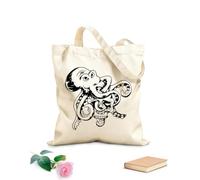 AILOONG Borsa tote in tela grezza Teschio Polpo Oceano Mare Animale Stile Marino Tessuto spesso 12 once Utilizzabile come borsa porta attrezzi 25x30cm Piccola