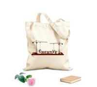 AILOONG Borsa tote in tela grezza Ufficio creativo delle gru di parole Tessuto spesso 340g/m² Utilizzabile come borsa porta attrezzi