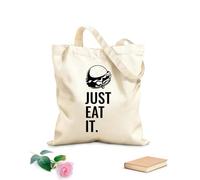 AILOONG Borsa tote in tela Ristorante con scritte Just Eat It Burger Tessuto spesso 12 once Sostituisce lo zaino scolastico 31x36cm Media